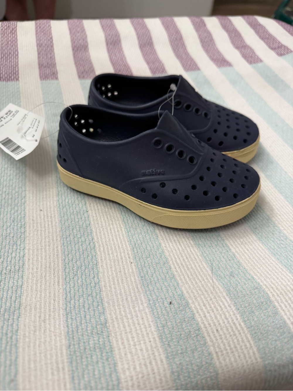 Native Kids Rain & Snow Clog - Navy and Cream Sole